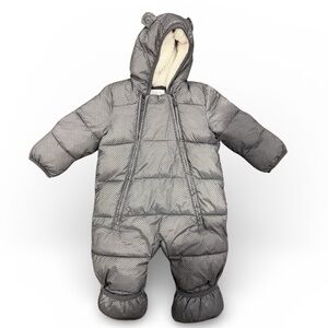 Gray Chevron Baby Snowsuit with Hood size 6-12 months